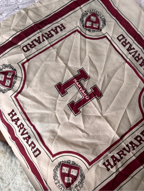 Accessories - Harvard Logo Bandana Scarf - Cream & Maroon